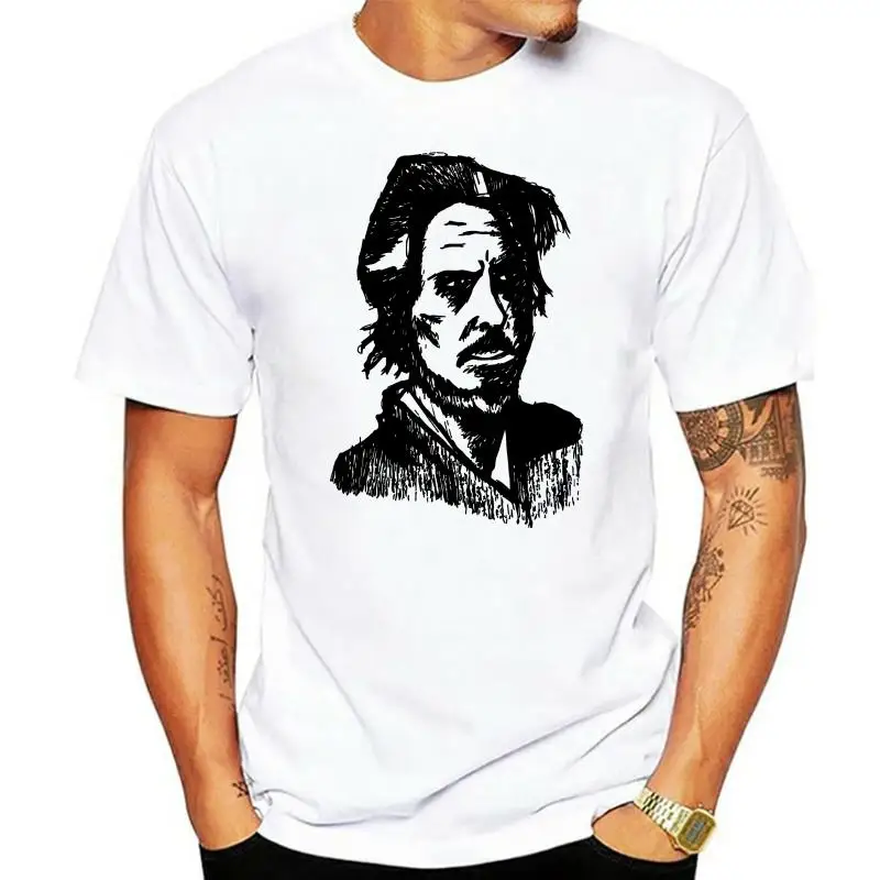 

2022 New Summer Men Hot Sale Fashion Alan Watts Famous Philosopher Black Vector Men's Grey T Shirt Top Quality Tee Shirt