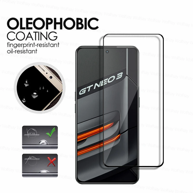 Полностью клеевое стекло для Realme GT Neo3 Защитная пленка экрана Neo 2 3 2T Pro Master