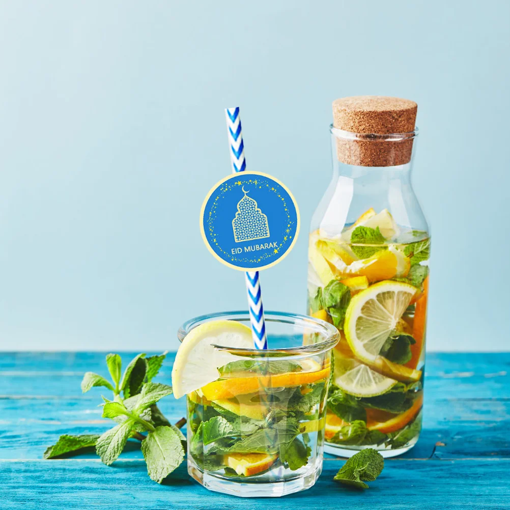 

48Pcs Paper Straws Ramadan Decoration Funny Straws Cocktail Straws Ramadan Party Decoration Drinking Straws Drink Straws
