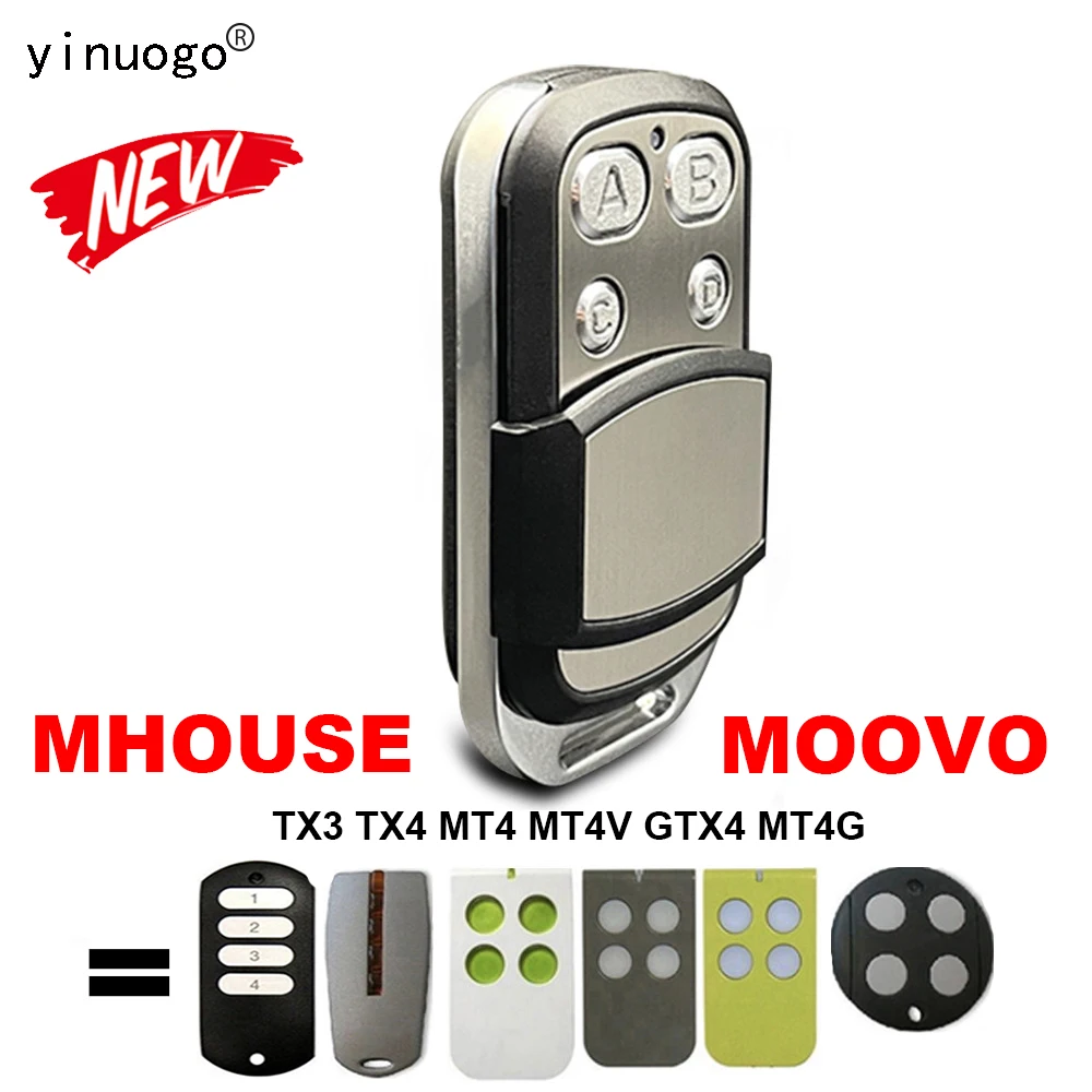 

For Myhouse Mhouse TX3 TX4 GTX4 MOOVO MT4 MT4V MT4G Garage Door Remote Control 433.92MHz Rolling Code Gate Opener Transmitter