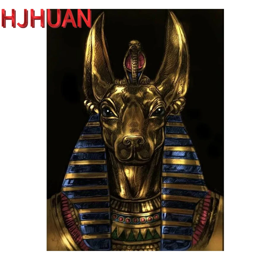 

Egyptian God Anubis Uniquely new handiwork Diy 5D diamond painting cross stitch Puzzle mosaic full diamond embroidery Sale E273