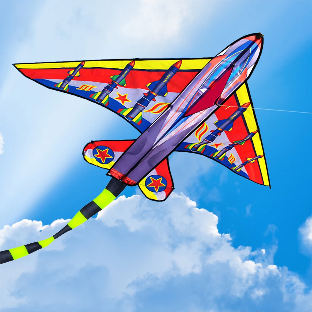 

Plane Kite for Kids Adults Single Line Kite with Tail for Children Outdoor Game Beach Trip Toys with 30m Cable Large Wire Board