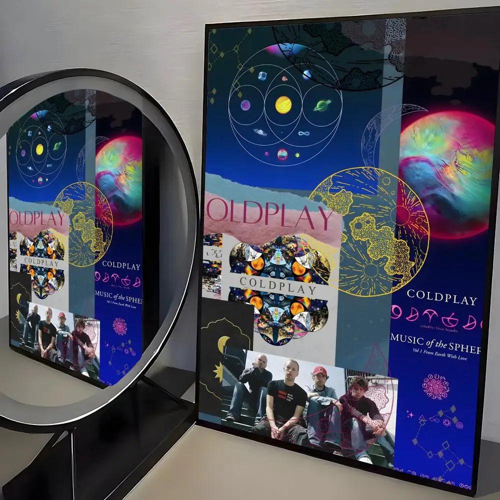 Постер с обложкой альбома группы COLDPLAY, безрамочный, самоклеящийся, из водонепроницаемой бумаги, наклейка для декора стен в кофейне, баре или комнате. (art.: 3920dd3c9c018) - 3920dd3c9c018