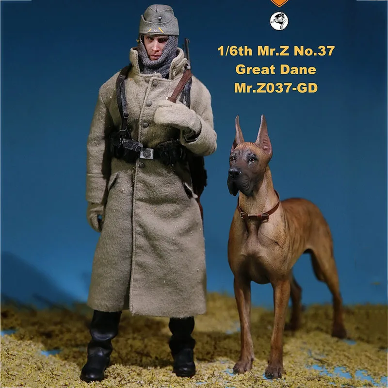 

1/6 Scale Simulation Animal German Dane Dog Pet Figure Scene Accessories Model for 12 inches Action Figure Doll