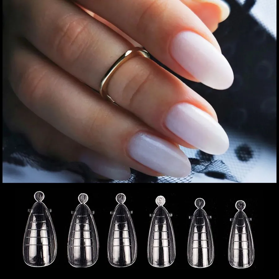 

120Pc Box Poly Nails Gel For Extension Almond Top Forms System Dual Nail Forms Reusable Tips Molds Acrylic Manicure Tool