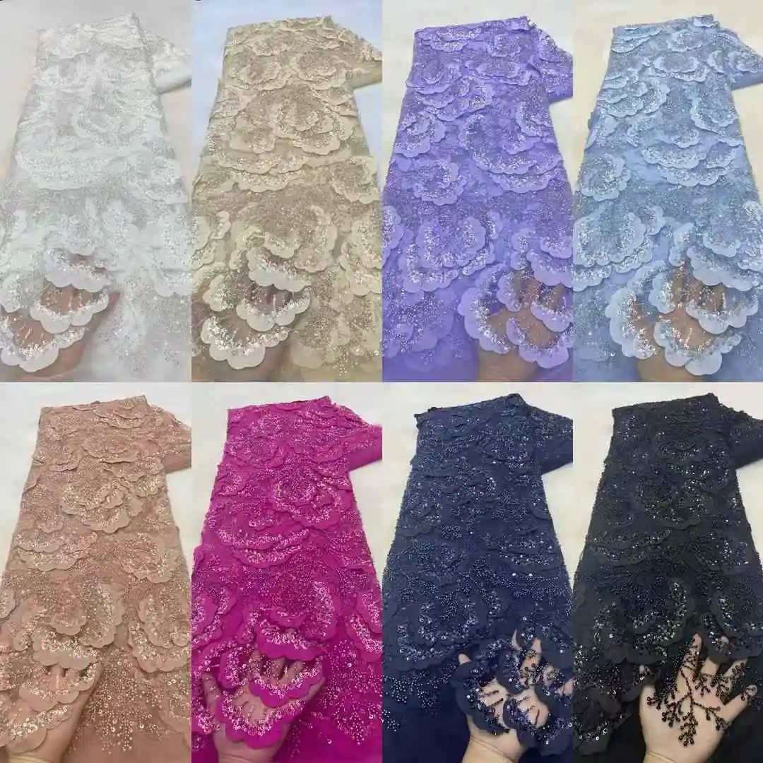 Высококачественная французская тюль для жениха кружевная ткань с вышивкой