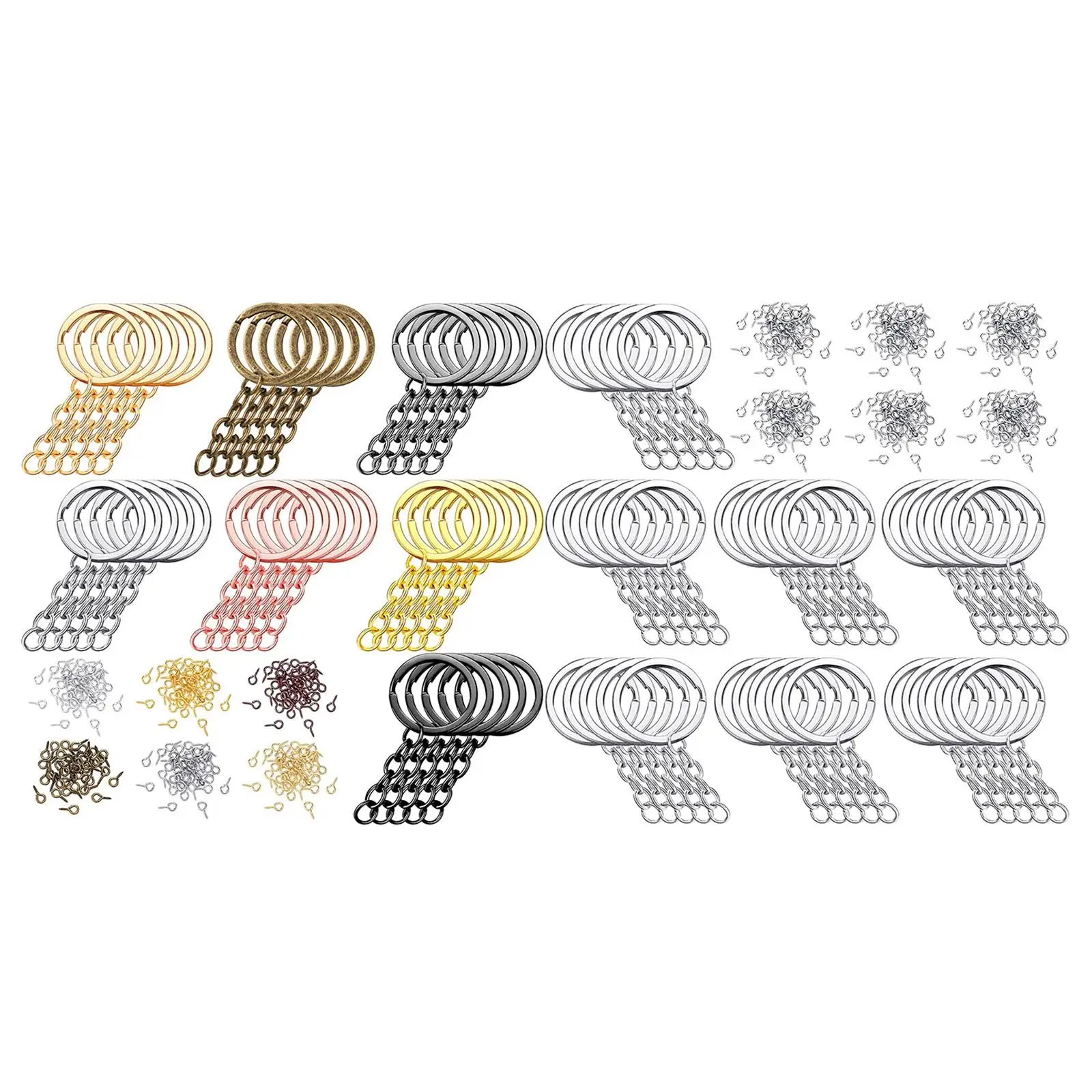 

250pcs/lot Screw Eye Pin Key Chain Key Ring keychain Keyrings Split Rings With Screw Pin Jewelry Making