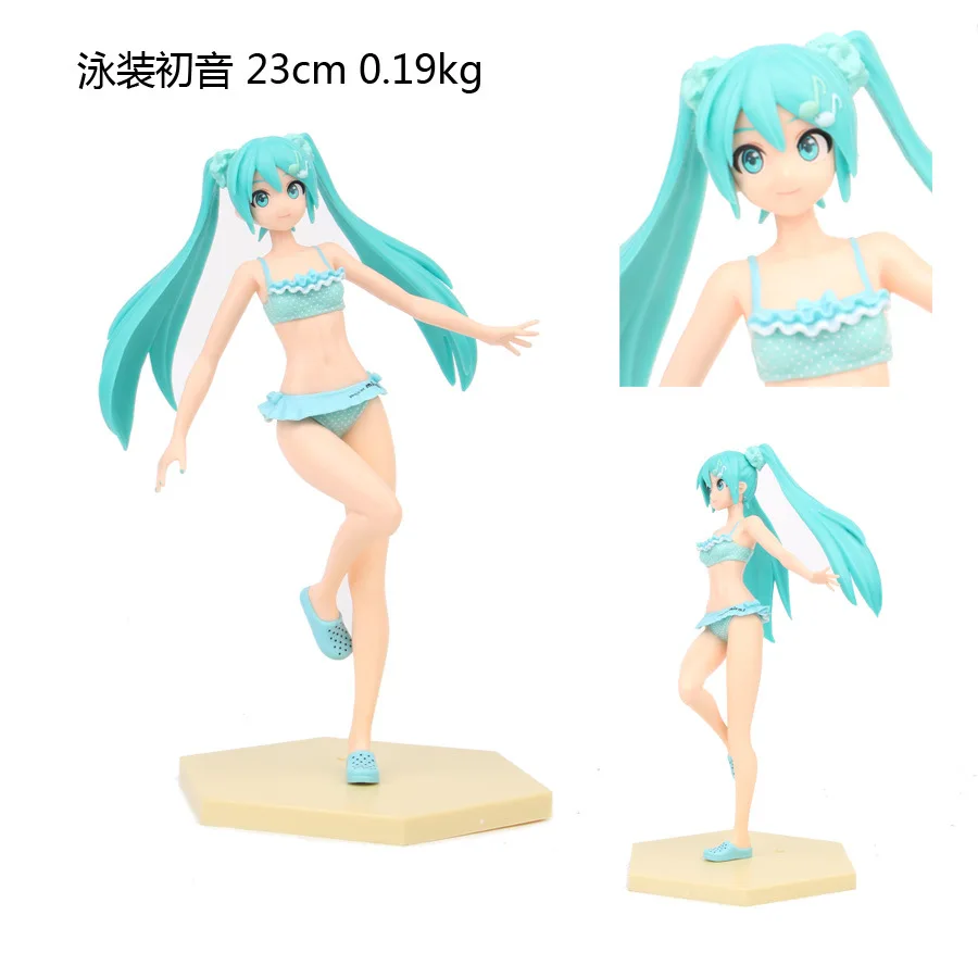 

23CM Swimwear Anime Hatsune Miku Figure Cartoon Kawaii Miku Statue Pvc Action Figurines Model Toys Desktop Decoration Gift