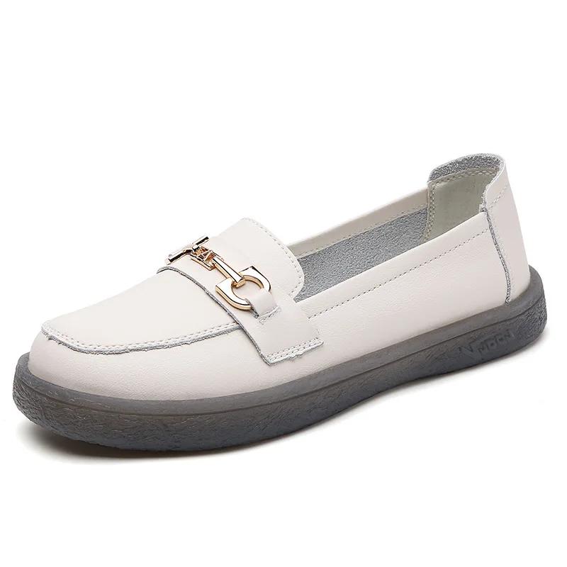 

Women Shoes Genuine Leather Ballet Loafers Non-slip Solid Color Casual Ladies New Fashion Flats Zapatos De Mujer