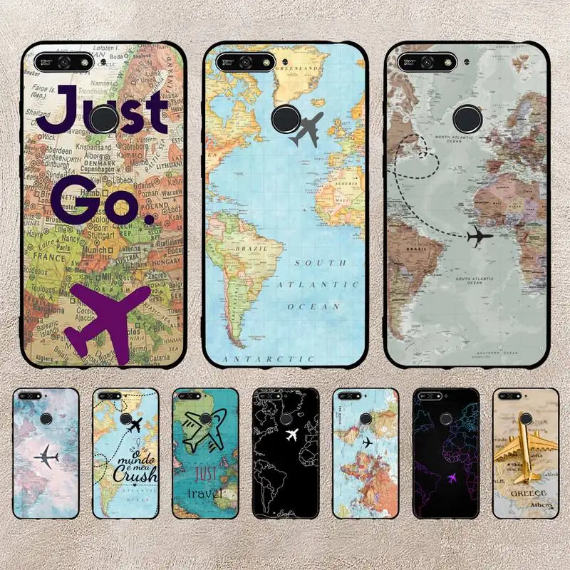 

Airplane Flying World Map Phone Case For Xiaomi 11 10 12Spro A2 A2lite A1 9 9SE 8Lite 8explorer F1 Poco 12S Ultra Cove