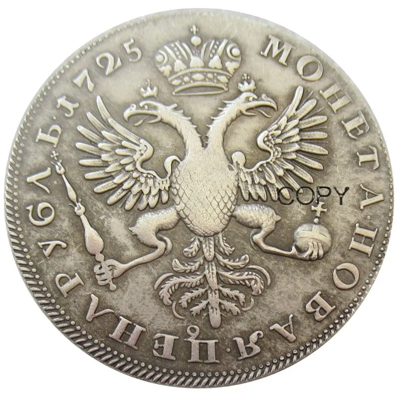 

1725 г., Посеребренная копировальная монета России Poltina (#01)