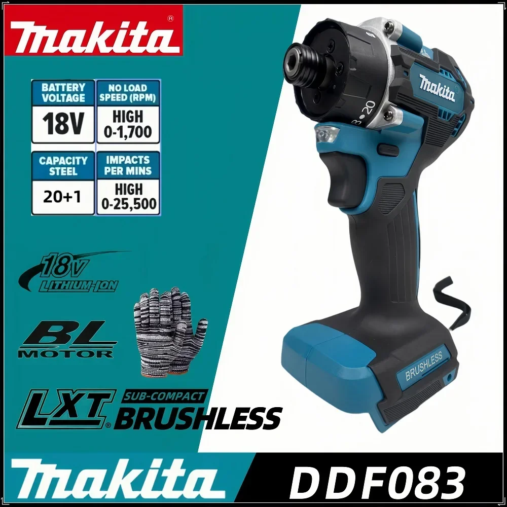 Makita 20+1 Torque 1/4inch Brushless Electric Screwdriver Cordless 280N.m Drill Power Tool For 18v Battery