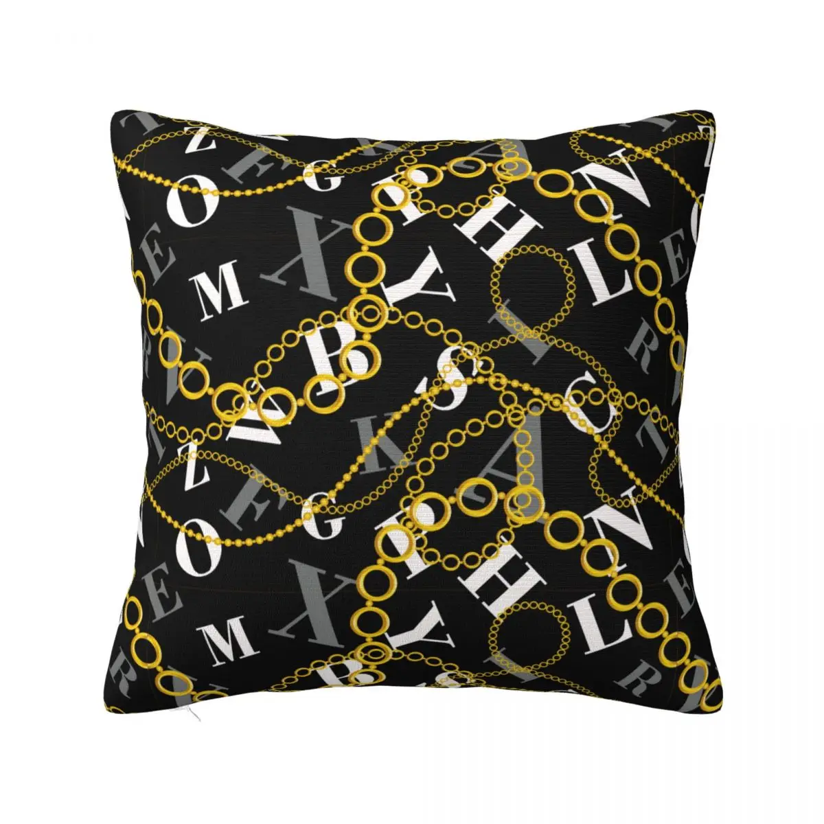 

Decorative Pillowcases Luxury Modern Baroque Merch Seat Golden Chains Letters Pillow Case Cover Multiple Sizes Dropshipping