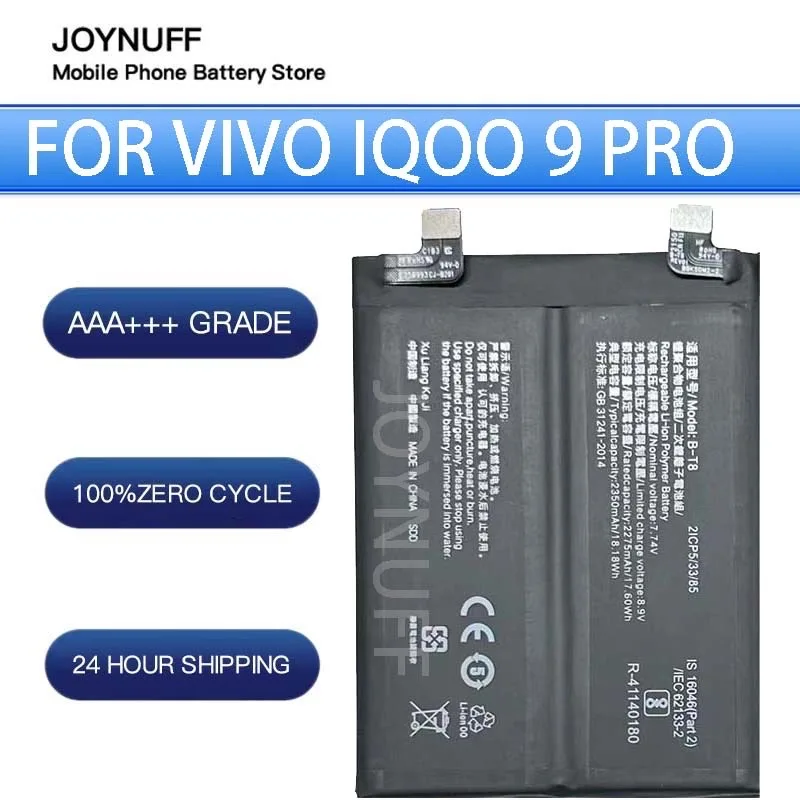

New Battery High Quality 0 Cycles Compatible B-T8 For VIVO iQOO 9 Pro Replacement Lithium Sufficient Batteries moblie smartphone