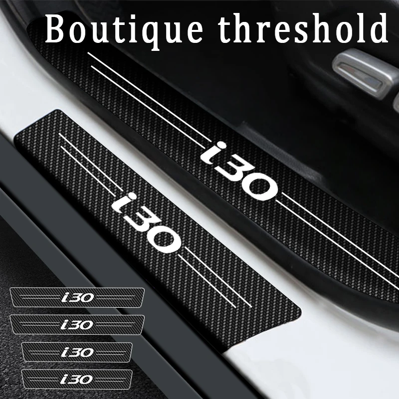 

Подходит для современных i30 Накладка на порог автомобиля bar приветственная педаль anti chafing and anti Kick углеродное волокно Защитная Наклейка для и...