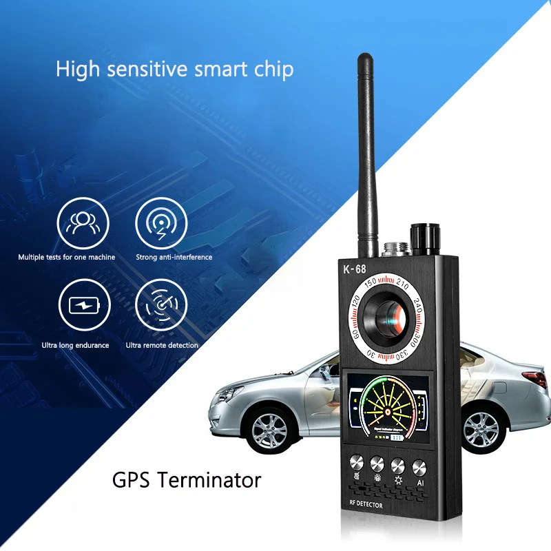 K68 Smart Anti Eavesdropping Monitoring Camera Signal Detector Anti-Stealing Magnetic Detection GPS Terminator Infrared Search enlarge