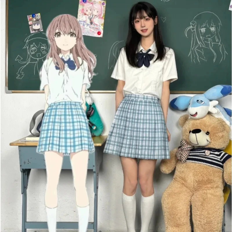 Костюм Шоко Нишимии из аниме Koe No Katachi, школьная форма, белая рубашка, плиссированная юбка, полный комплект для косплея и вечеринок, [6] (art.: 3920da13bc768) - 3920da13bc768