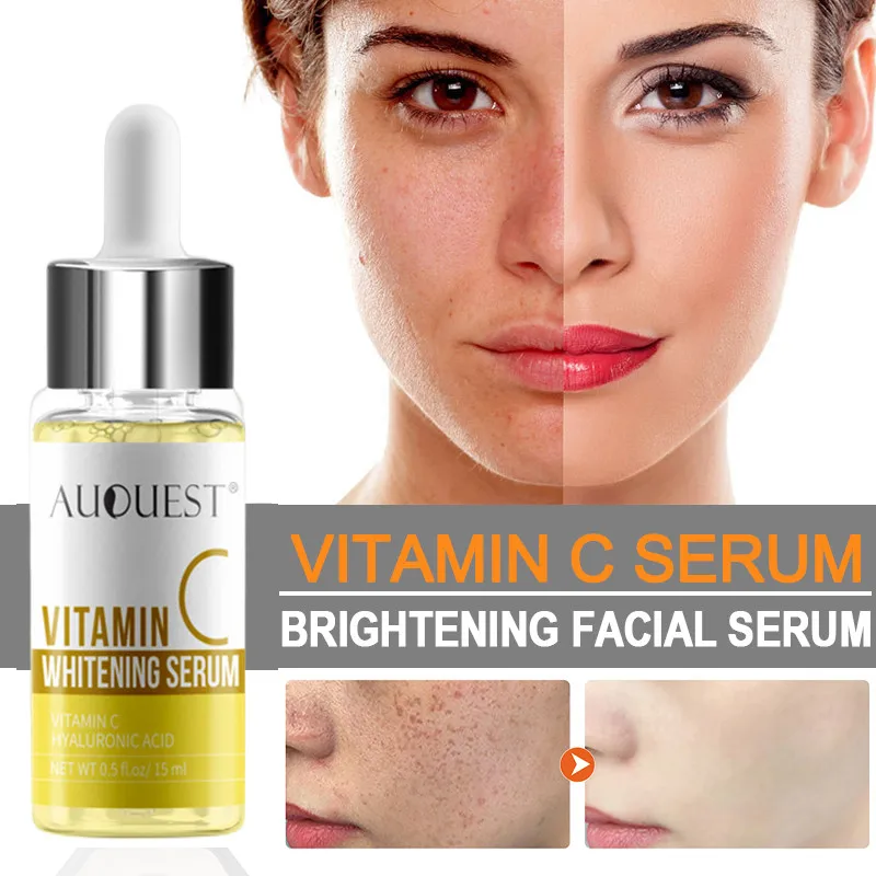 

Vitamin C Whitening Freckle Serum Shrink Pore Oil Control Lighten Acne Marks Moisturize Whitening Firm Brighten Nourishing Skin