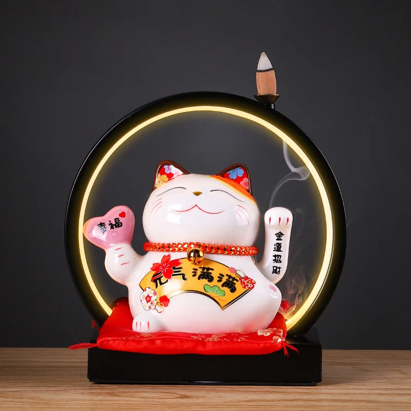 

Electric Ceramic Hand Shake Beckoning Cat Ornaments Home Shop Decoration Gift