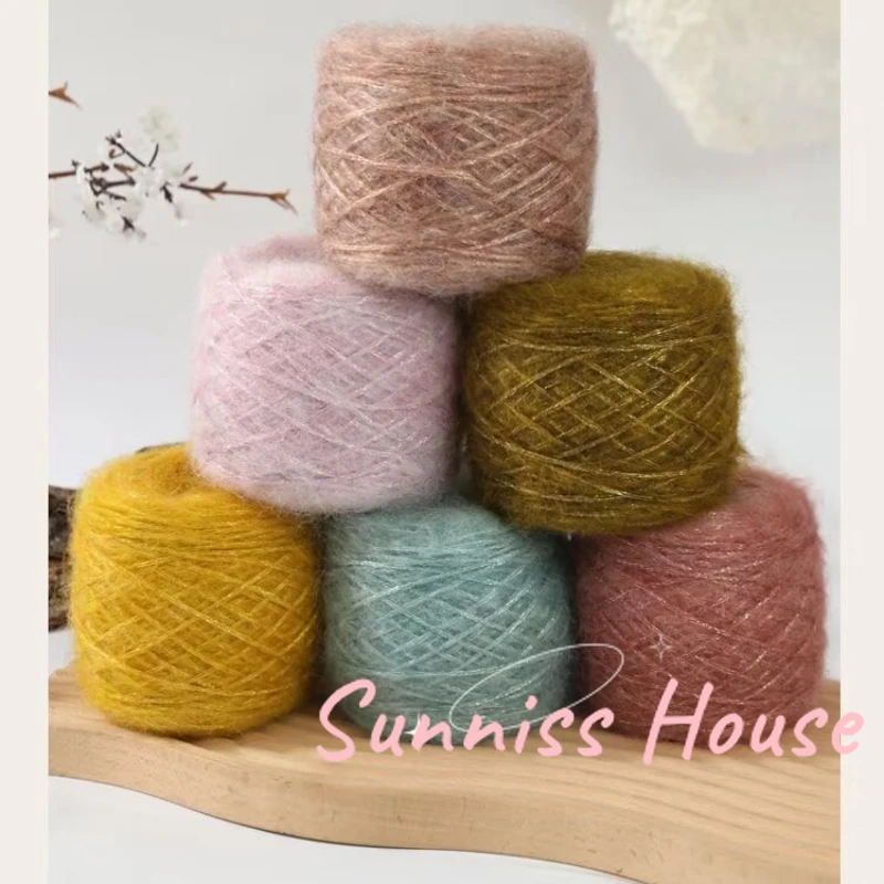 Фиригранная Золотая мохеровая пряжа пухлые мерцающие шерстяные мохеровые