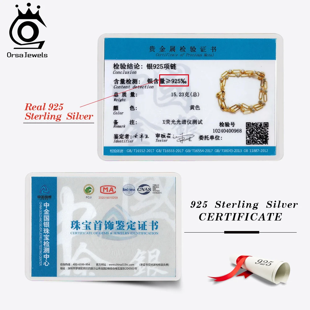 Женская цепочка из серебра 925 пробы с фианитом