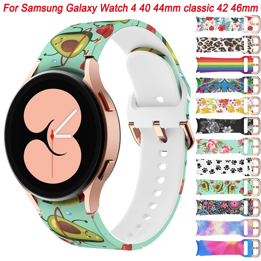 

Ремешок силиконовый для Samsung Galaxy Watch 4 Classic, изогнутый браслет Easyfit, без зазора, 46 мм 42 мм 44 мм 40 мм, 20 мм