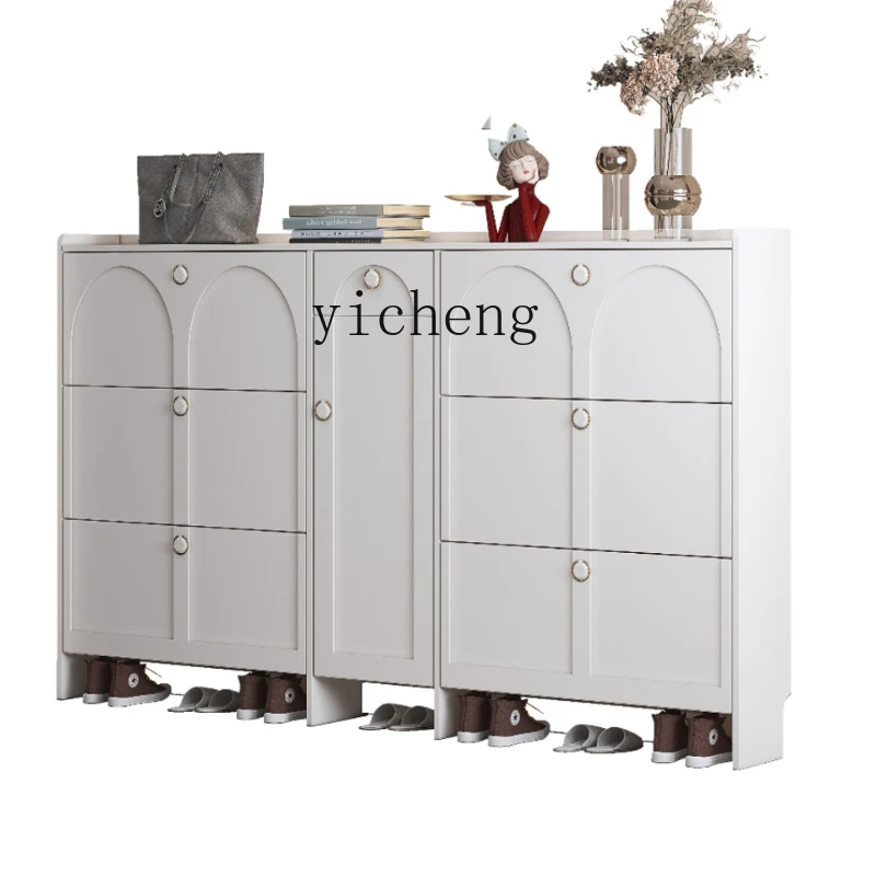 

XL Ultra-Thin Shoe Cabinet Solid Wood Home Doorway Large Capacity Entrance Tilting Entrance Cabinet
