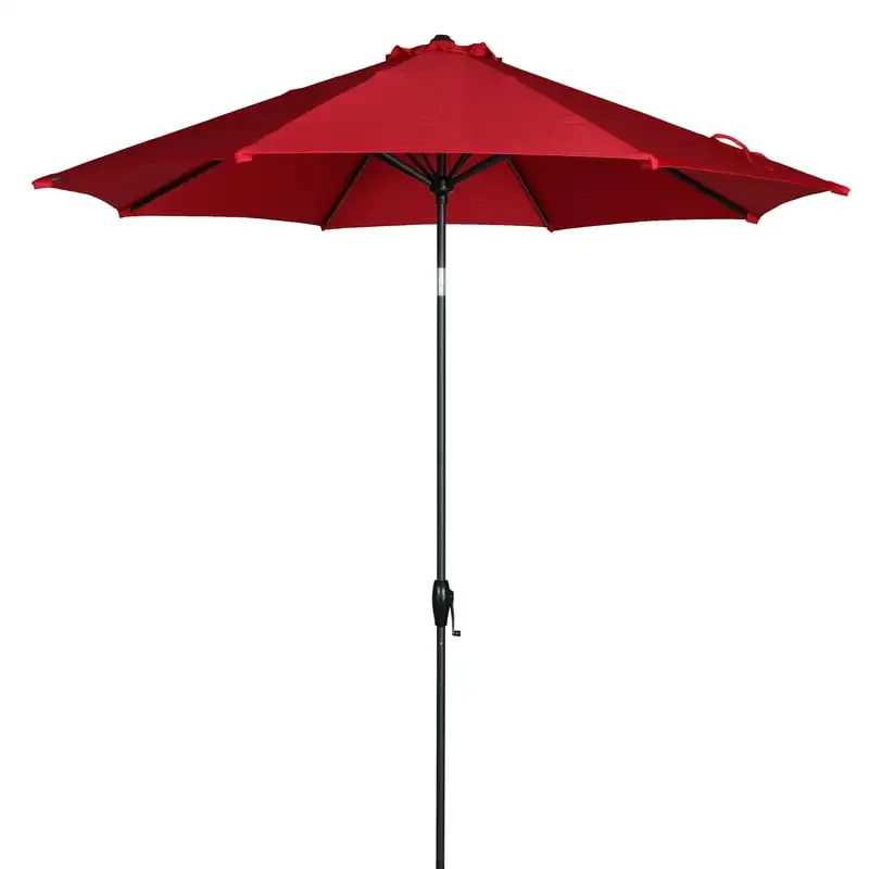 

Really Red Round Outdoor Tilting Market Umbrella with Crank