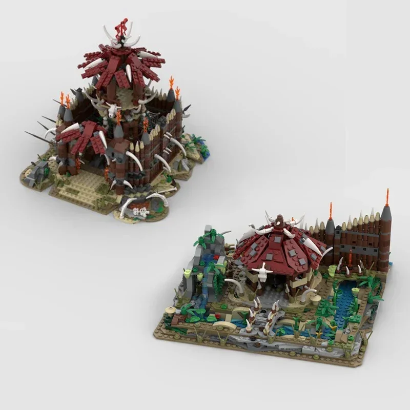 Кольца Модель фильма Moc Building Bricks Orc Watchtower и Technology Burrow Модульный блок Подарок