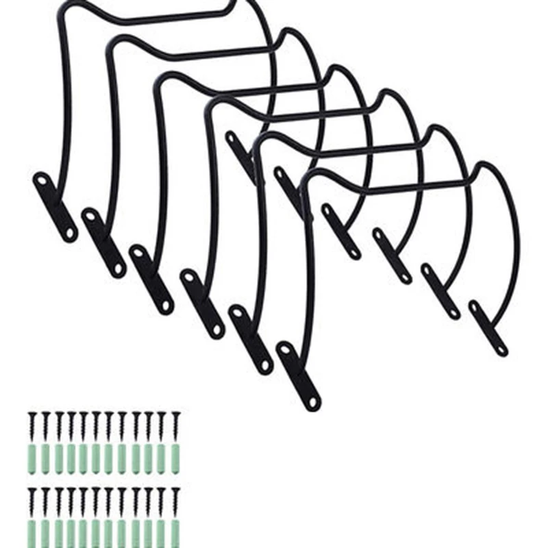 

6Pcs Wall Mounted Wine Rack-Wine Bottle Display Rack With Screws,Metal Hanging Wine Rack Storage For Storing Bottles