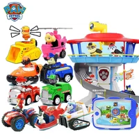 6pcs paw patrol anction figure model rescue vehicle set toys watchtower ryder tablet rubble patrulla canina toys children gifts