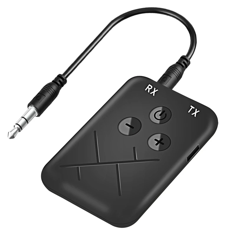 

3.5Mm Audio Wireless Bluetooth 5.0 Transmitter Receiver Adapter 2 In 1 Stereo Audio Music Adapter Cable(Black)