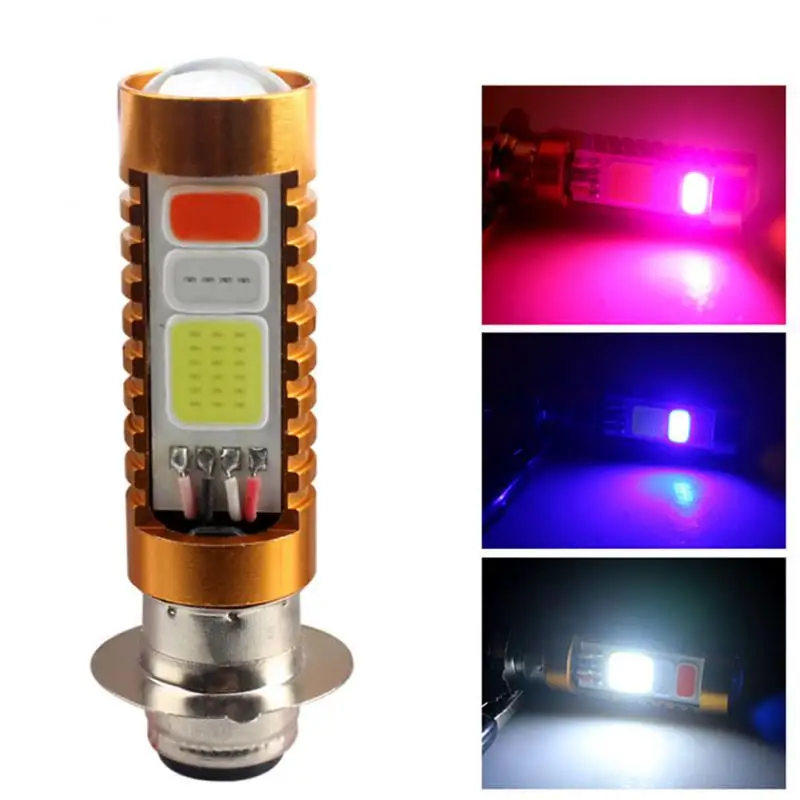 

High Bright Car LED Decoding 3 Color COB Fog Light H4 Motorcycle LED Headlamp BA20D P15D COB Conversion Lights Spotlight Bulb