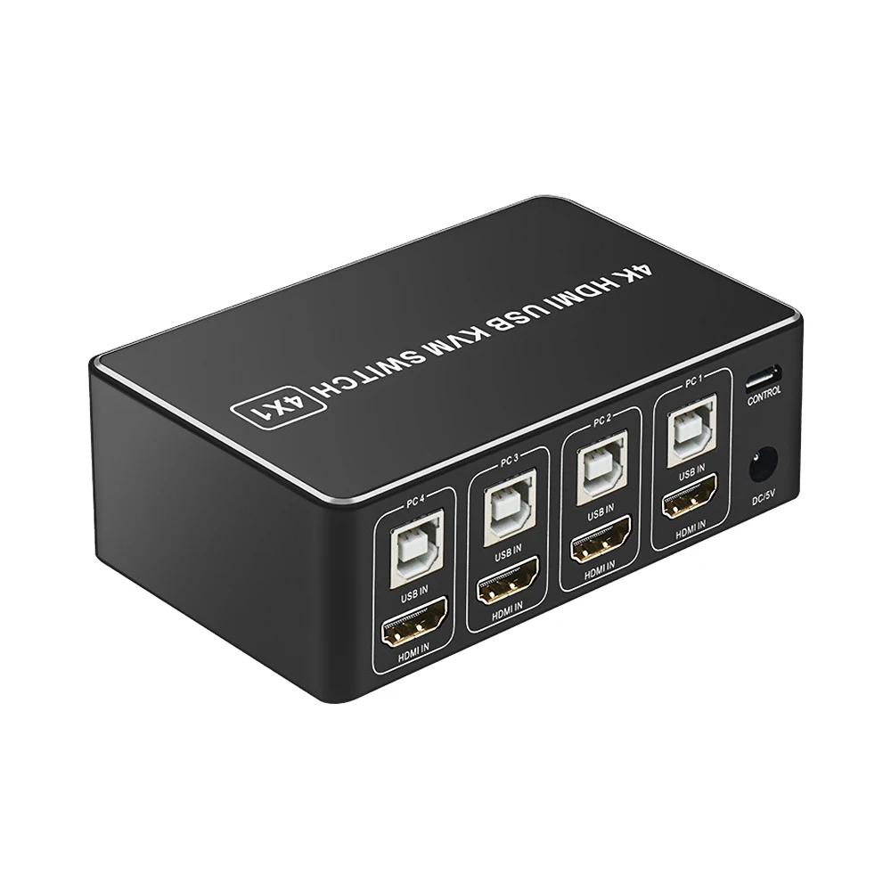 KVM-переключатель HDMI USB 4 порта ввода 1 выход Поддержка 4K 60 Гц с большим |
