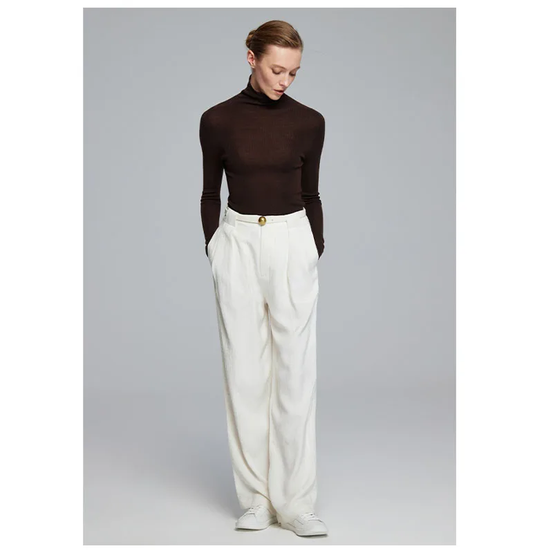 Легкие роскошные атласные триацетатные женские прямые брюки темпераментные