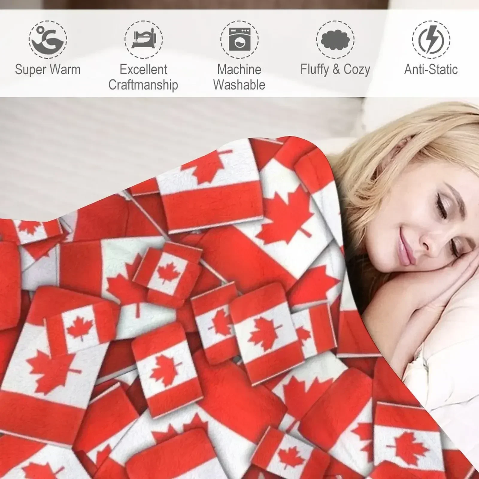 Новое одеяло с рисунком флага Канады плед для кровати младенцев забавный подарок