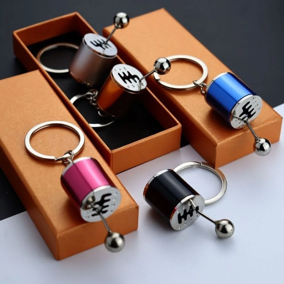 

Creative Car 6 Speed Gearbox Gear head Keychain Manual Transmission Lever Metal Key Ring Car Refitting Metal Pendant Keychain