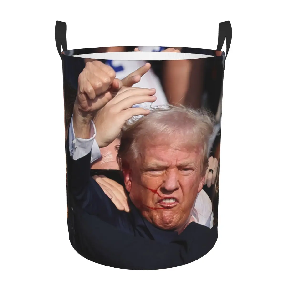 Пользовательская Дональд Трамп пуля проколола его уши корзина для белья