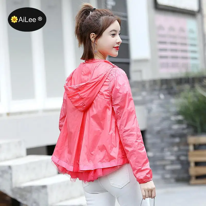

Thin Jacket Female Spring Autumn Large Size XL Overalls Summer Sunscreen Windbreaker Jacket Sunscreen Clothing Hoodies Windproof
