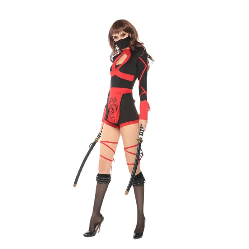 

Ninja Cosplay Anime Halloween Costume for Women Adult Sexy Suit Supers hero Ninja Costume Jumpsuits Lady Fitness Dress