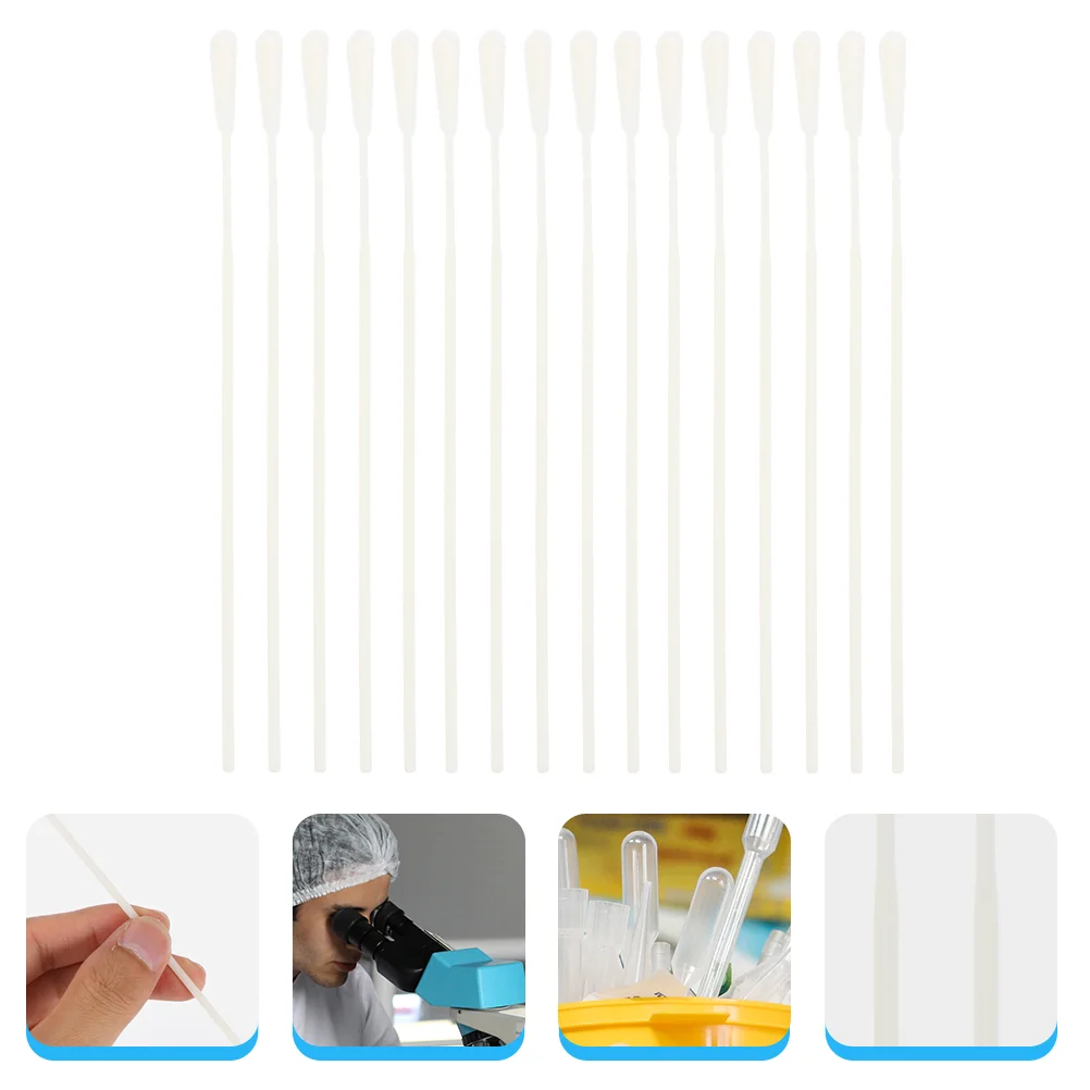 100Pcs Disposable Throat Swabs Flocked Throat Swabs Sterile Throat Swabs for Sampling