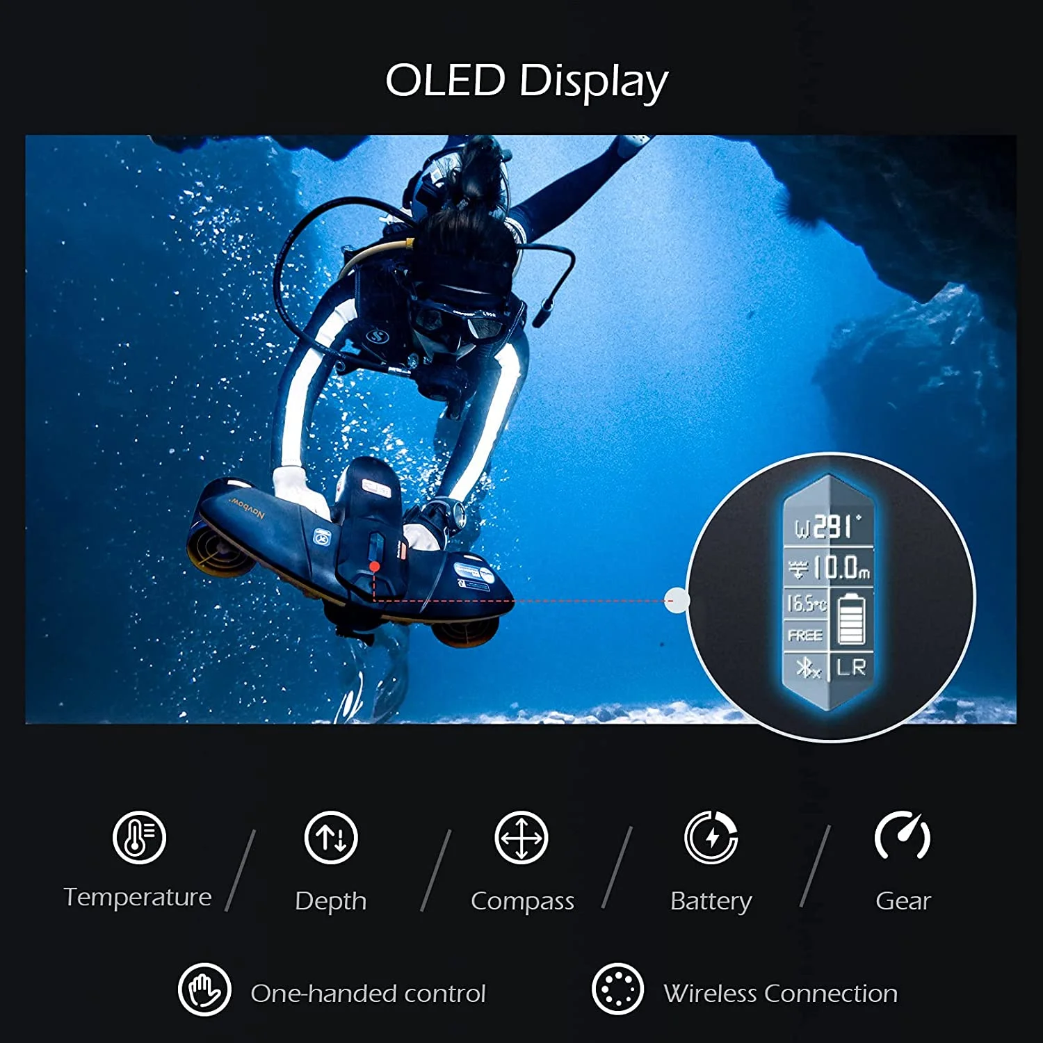 Для подводного скутера Sublue Navbow + двойные пропеллеры с камерой 60 минут 40 м