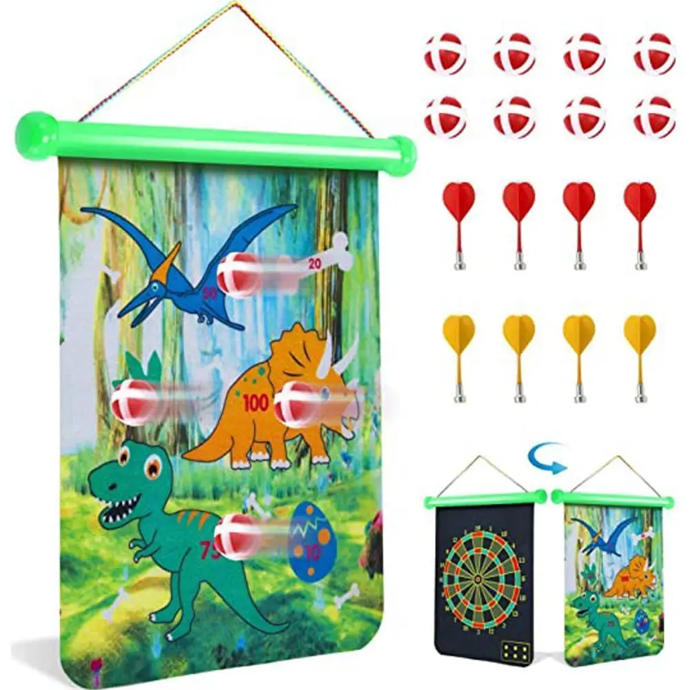 

Магнитная доска-дротика с диагональю 17 дюймов, Двусторонняя доска-дротика с флокированием, защитная доска-Дротика, безопасная настольная и...