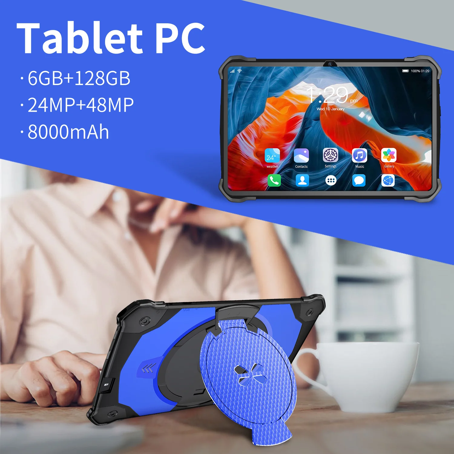 

Android 12 Learning Tablet for Kids 7 Inch 2GB 32GB Kids Tablet HD Dual Cameras Toddler Educational Toy Gift for Children