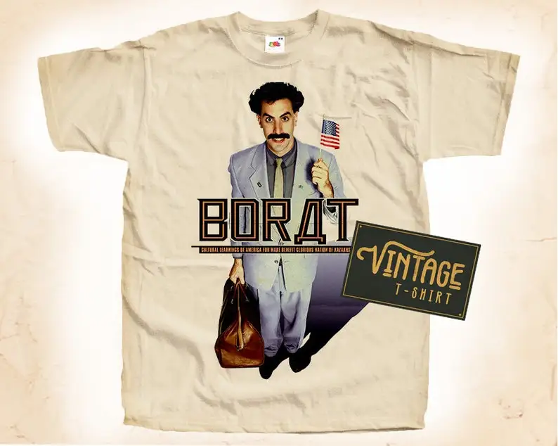 BORAT V1 футболка натуральный винтажный хлопковый постер фильма все размеры