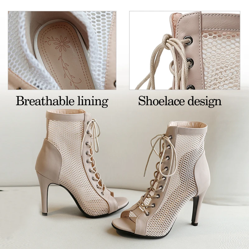 DKZSYIM Women Short Boots Ballroom Jazz Dance Shoes Ladies Girls Soft Soles Tango/Salsa High Heels Hot Sale Latin Dance Shoes