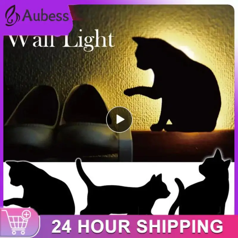 

Led Wall Light Sensor Night Sound Control Lamp Projection Light Cat Wall Light For Kids Bedroom Home Decor Bedside Living Room