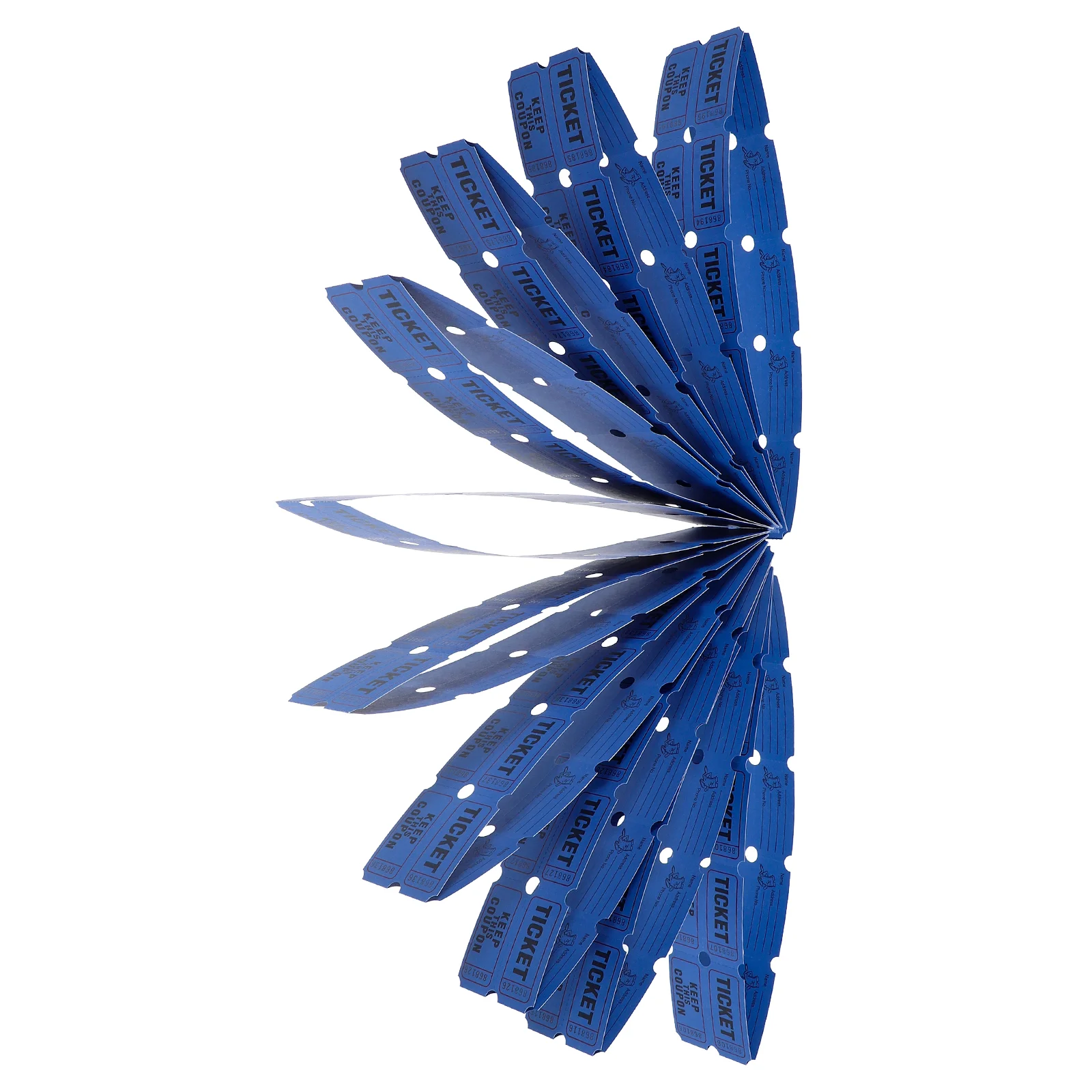 Сто последовательных билетов лотерейный рисунок Карнавальная игра синие ярлыки