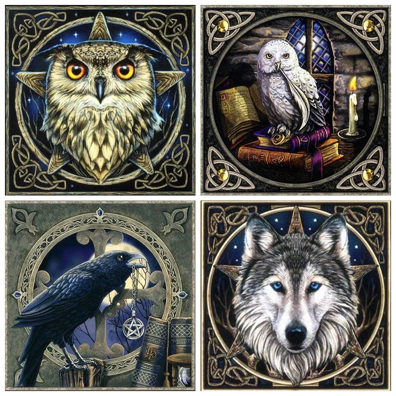

DIY 5D Diamond Painting Wolf Eagle Crow Animal Picture Full Square Diamond Mosaic Cross Stitch Kit Diamond Embroidery Home Decor