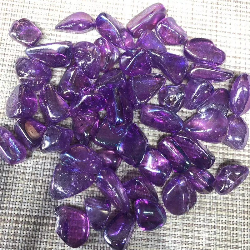 

Natural Stones Aura Purple Crystal Tumbled Gems Quartz Polished Healing Reiki Gemstones Decoration